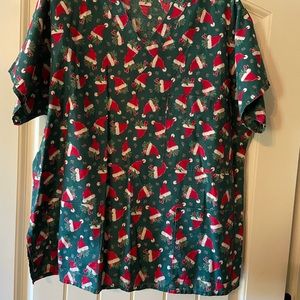 Women’s Christmas scrub XL top cotton fabric